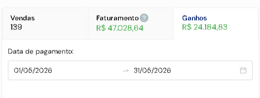 Painel de resultados de maio